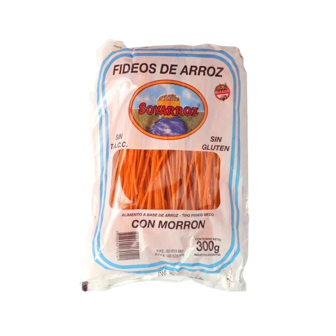SOYARROZ - Fideos de arroz con morron x 300g