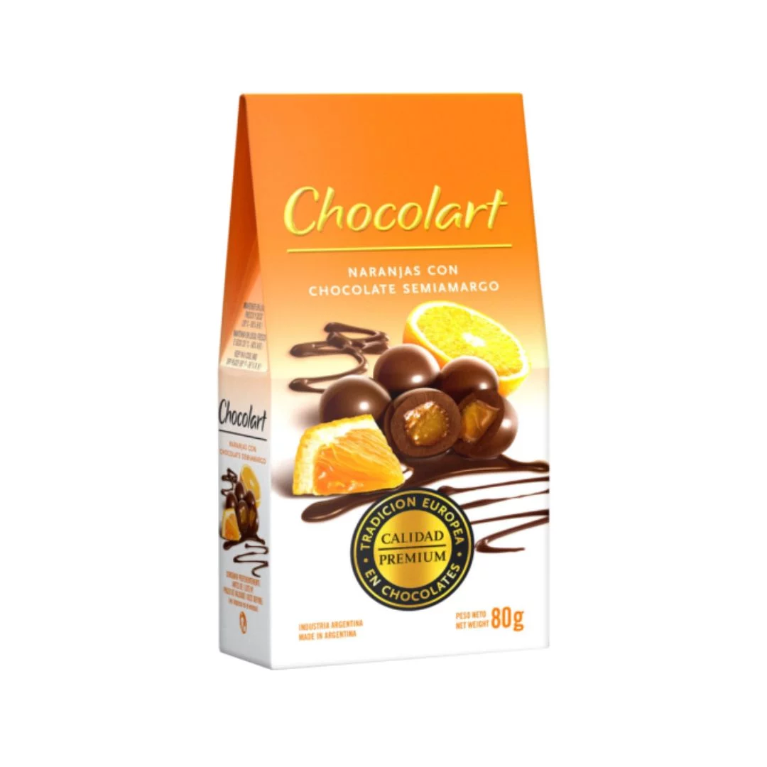 CHOCOLART - Naranjas con cobertura semiamarga x 80g