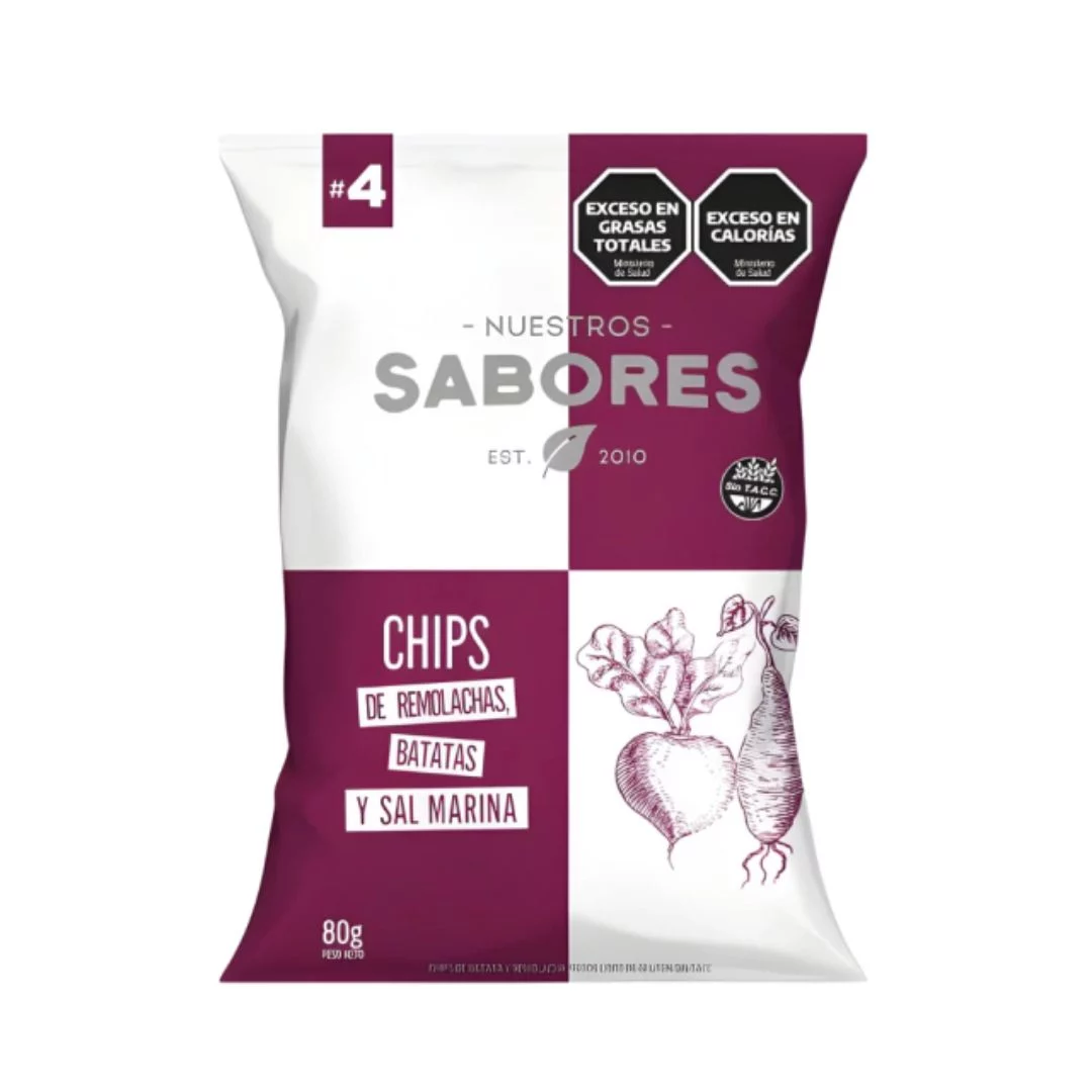 NUESTROS SABORES - Chips de remolacha & batata con sal marina x 80g RAICES