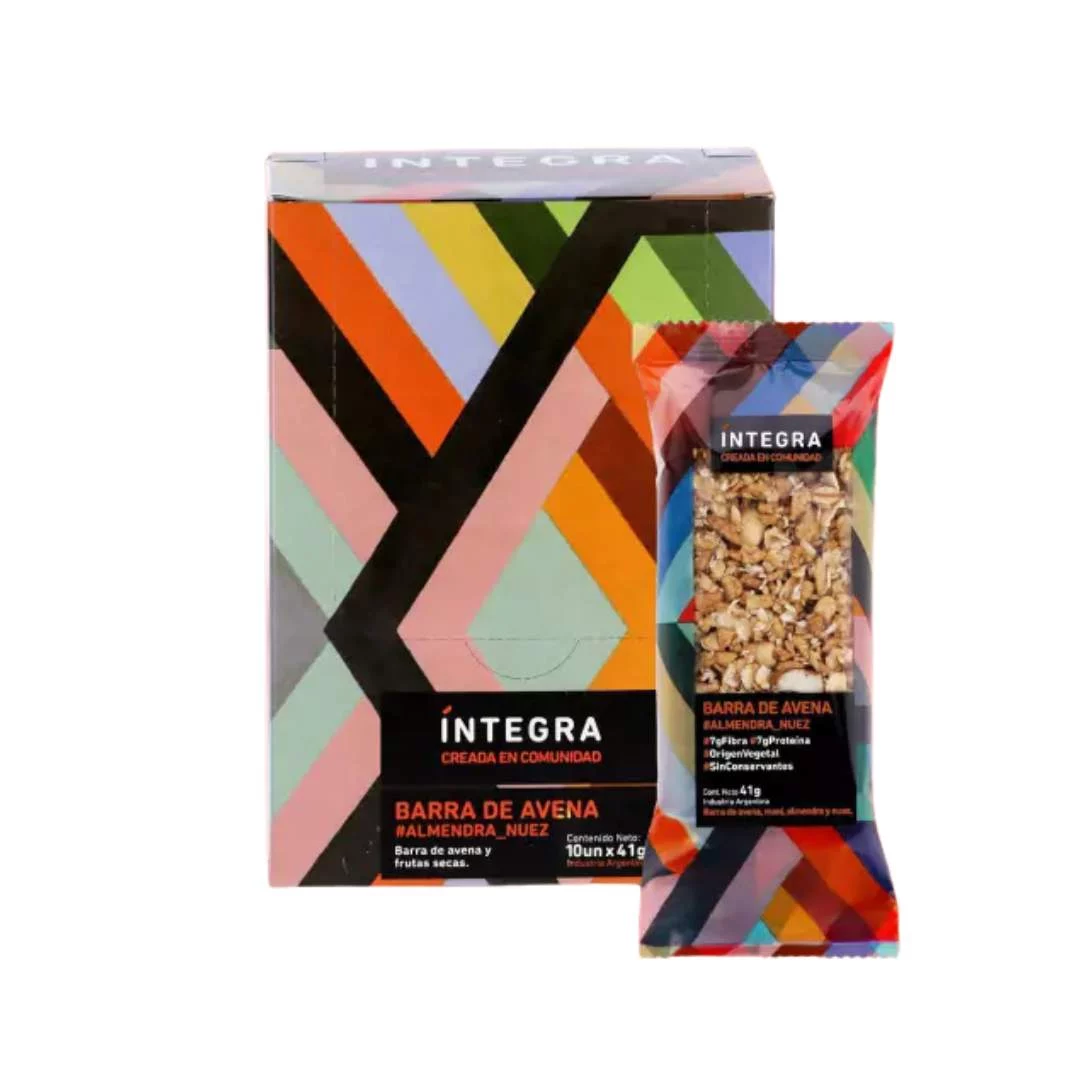 INTEGRA - Barra de avena - Almendra y nuez x 41g