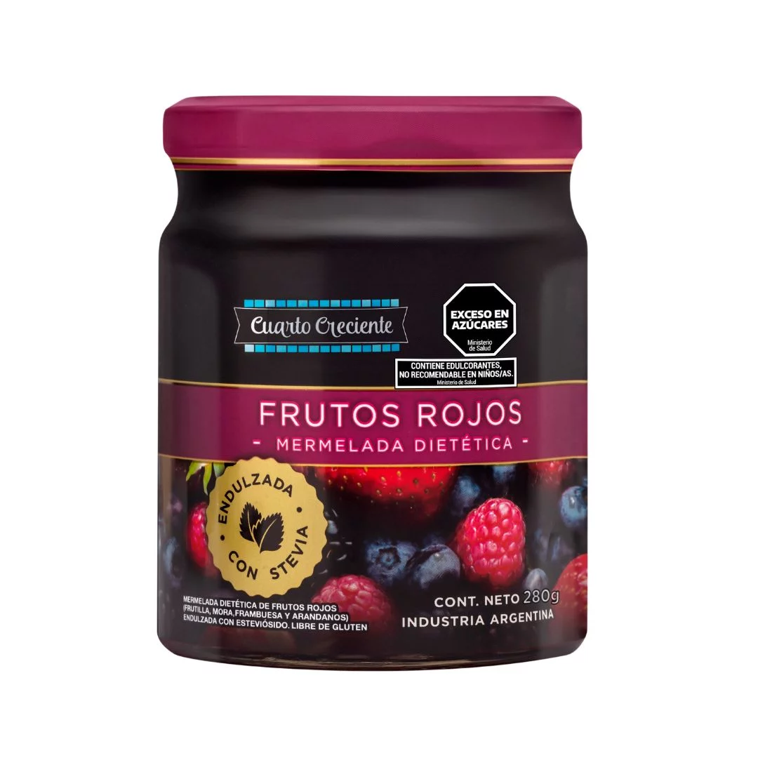 CUARTO CRECIENTE - Mermelada c/ stevia Frutos Rojos x 280grs