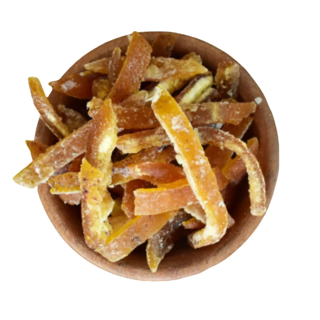 Cascara de naranja glaseada en tiras
