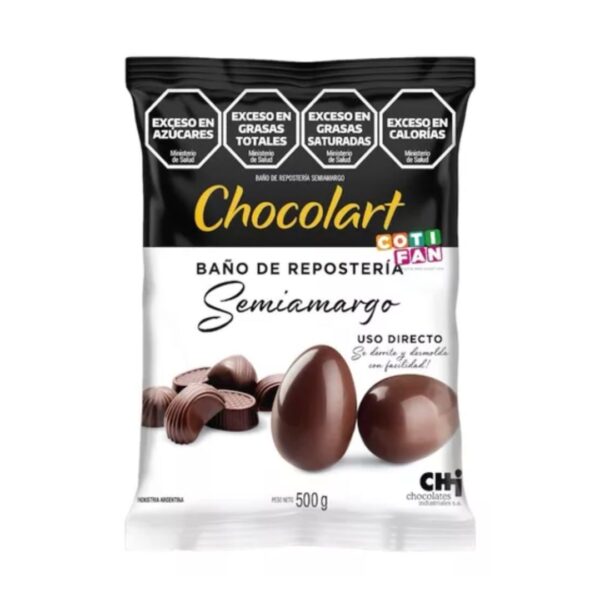 CHOCOLART - Baño de reposteria semiamargo x 500g