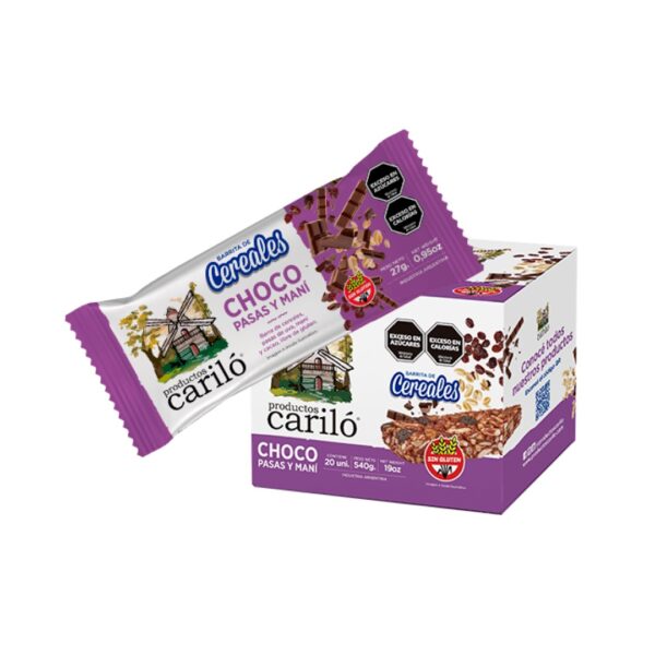 CARILO - Barra de cereales - Pasas y mani x 23g