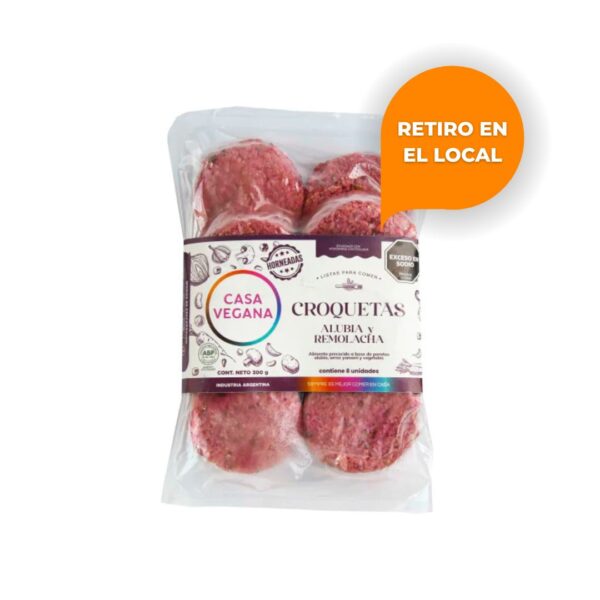 CASA VEGANA - Croquetas de alubias y remolacha x 300g (8un)