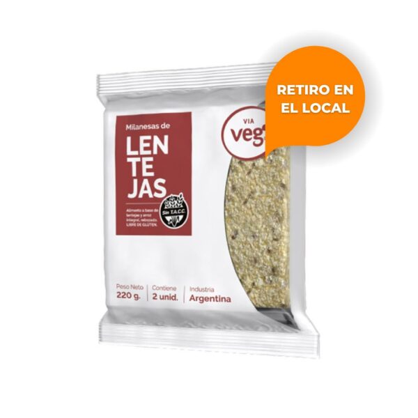 VIA VEG - Milanesas de lentejas x 220g (2un) SIN TACC