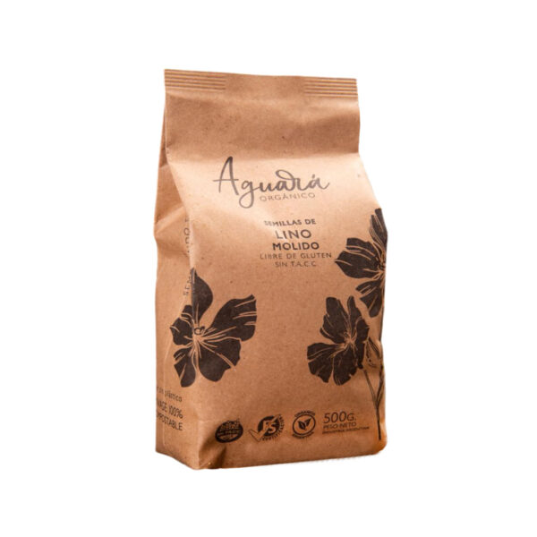 AGUARA - Harina de lino marron organico x 500g