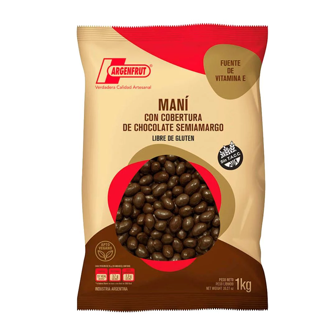 ARGENFRUT - Mani con cobertura de chocolate semiamargo x 1 Kg
