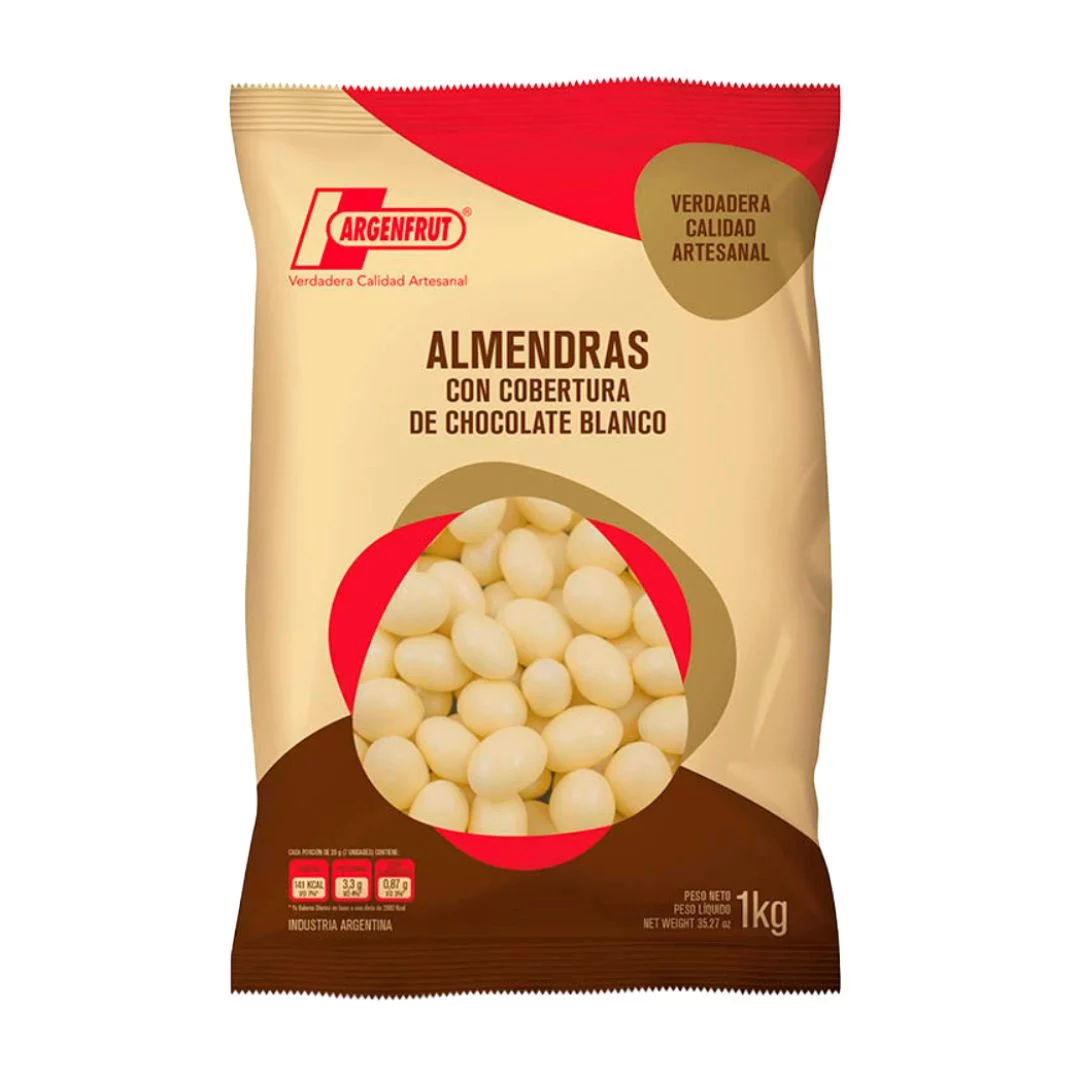 ARGENFRUT - Almendras con cobertura de chocolate blanco x 1 Kg
