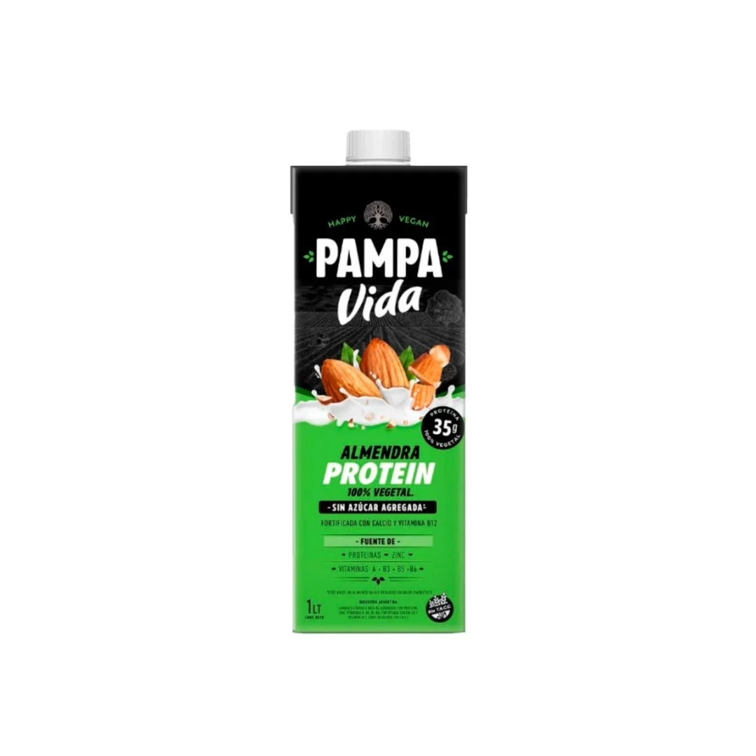 PAMPA VIDA - Leche de almendras protein sin azucar x 1 litro ORIGINAL