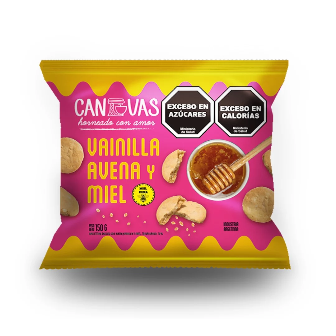 CANVAS - Galletitas dulces de vainilla con avena y miel  x 150g