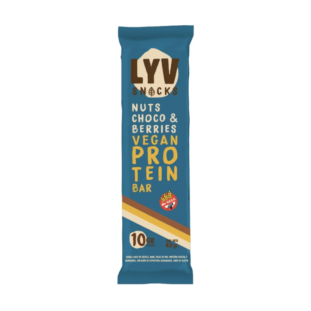 LYV - Barra proteica vegana - Choco & berries x 43g