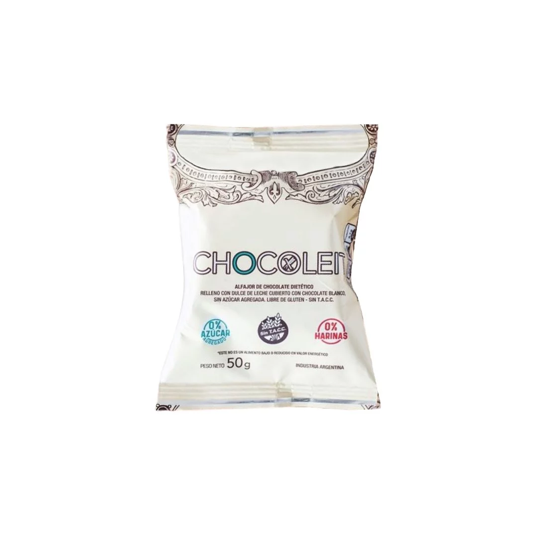 CHOCOLEIT - Alfajor dietetico de chocolate blanco SIN AZUCAR x 50g
