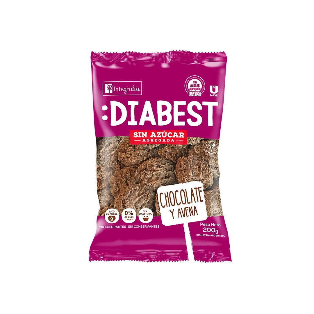 INTEGRALIA - Galletitas DIABEST - chocolate y avena x 200g