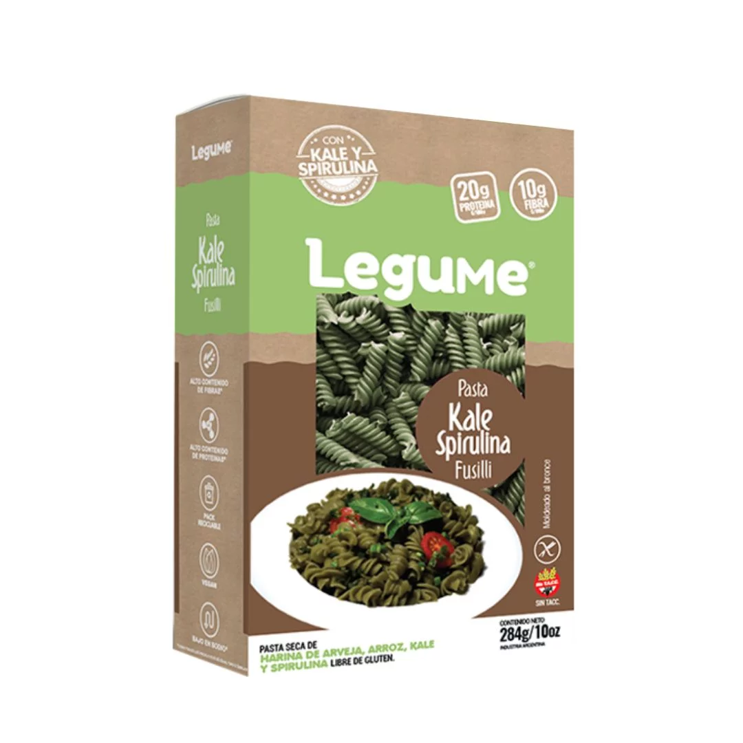 LEGUME - Fideos fusilli kale y spirulina x 284g