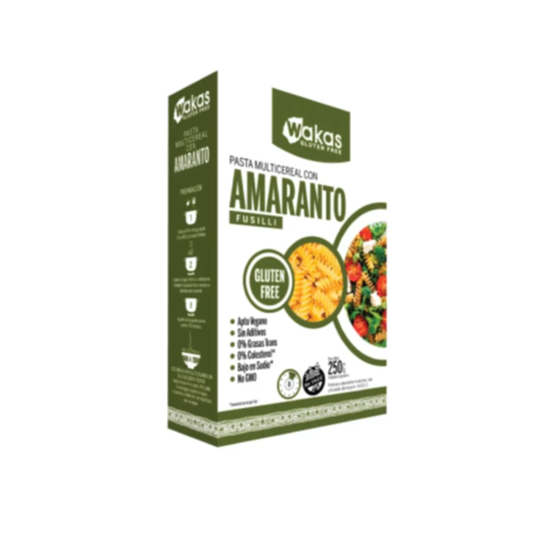 WAKAS - Fideos fusilli multicereal - Amaranto x 250g