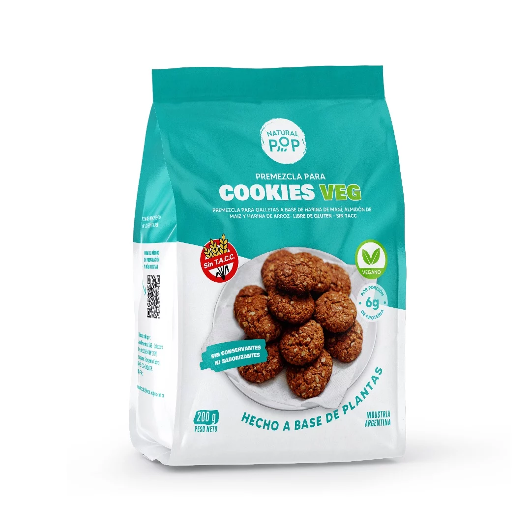 NATURAL POP - Premezcla cookies veg x 200g