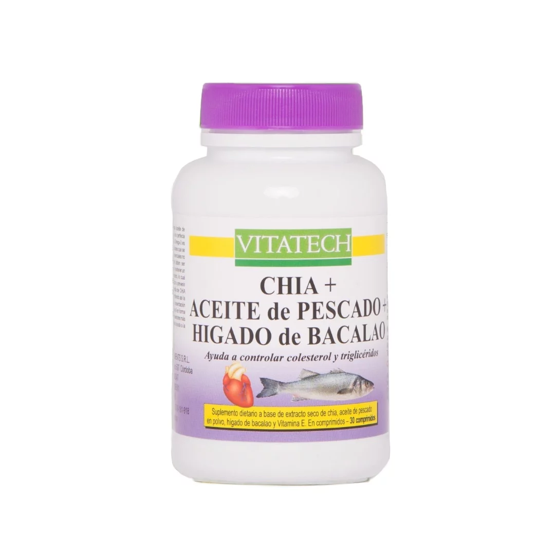 VITATECH - Aceite de pescado + Chia + Bacalao x 30 comp