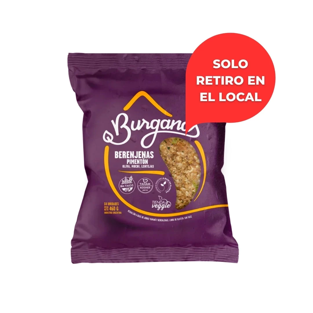 BURGANAS - Hamburguesas vegetales - Berenjena + Pimenton x 460g (4 un)