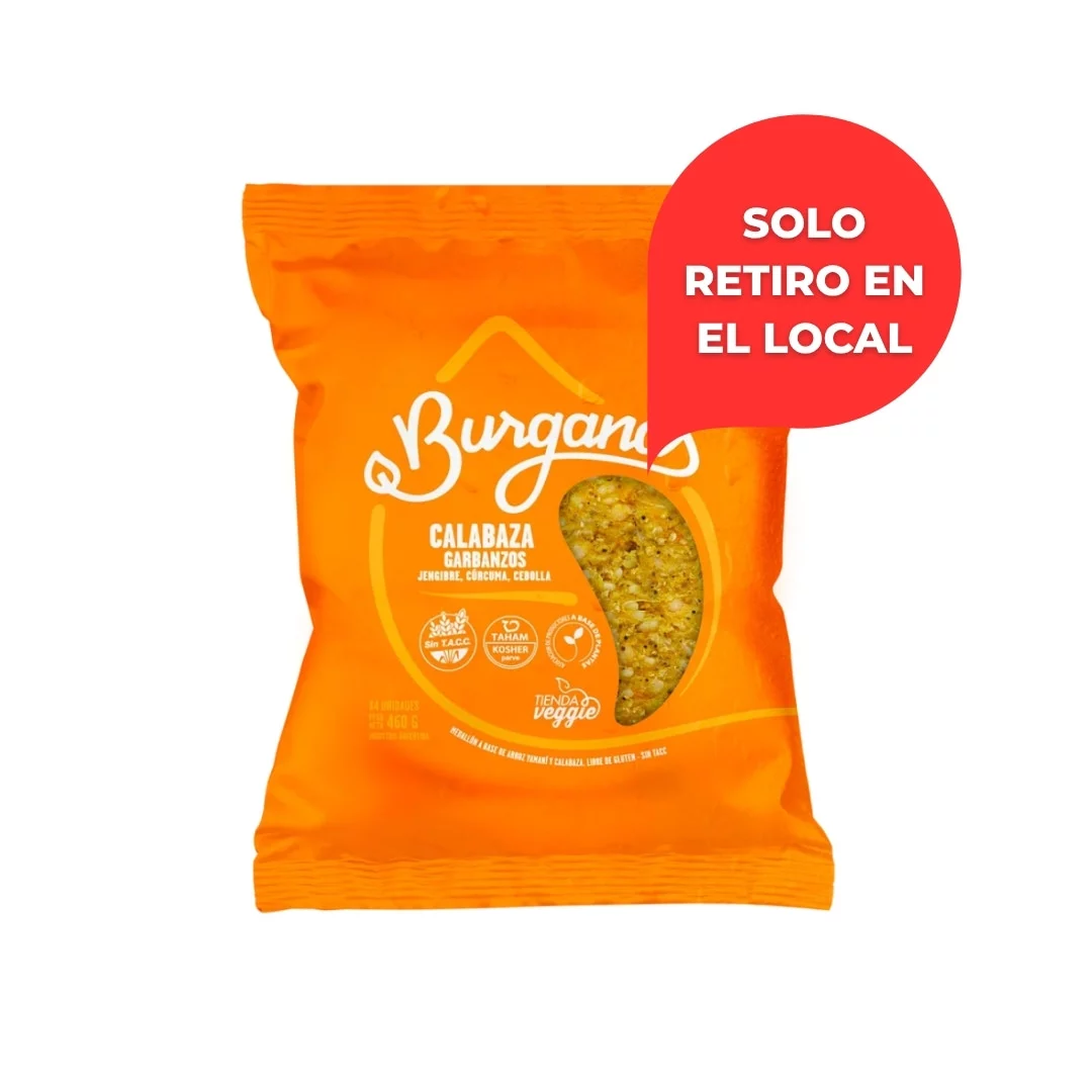 BURGANAS - Hamburguesas vegetales - Calabaza + Garbanzos x 460g (4 un)
