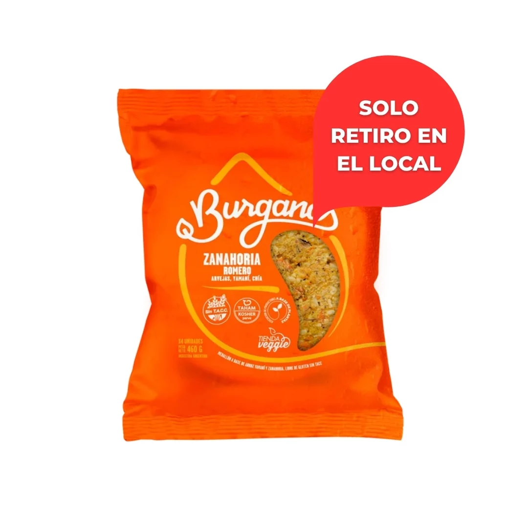 BURGANAS - Hamburguesas vegetales - Zanahoria + Romero x 460g (4 un)