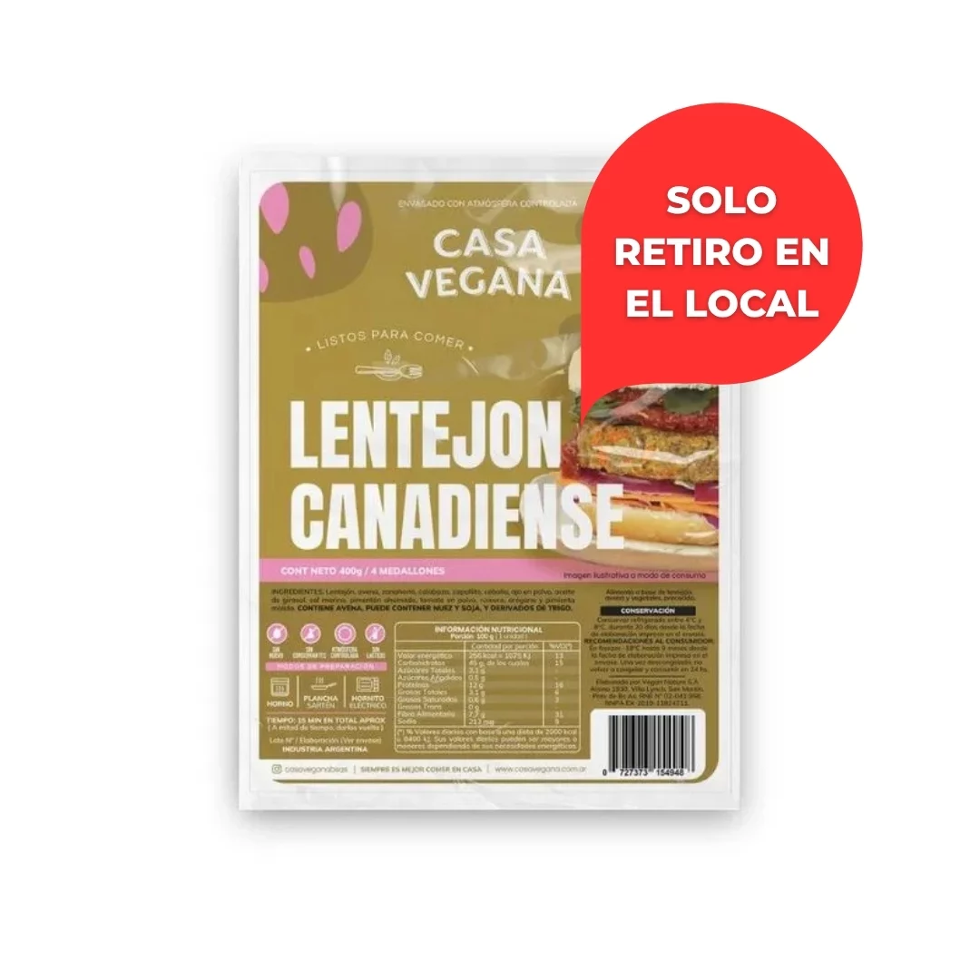 CASA VEGANA - Medallones - Lentejon canadiense x 400g (4 un)