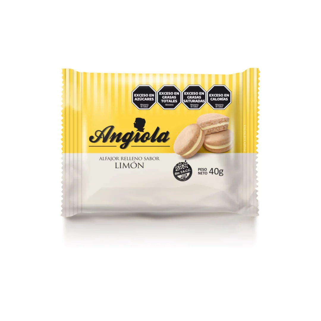 ANGIOLA - Alfajor relleno con mousse de limon x 40g