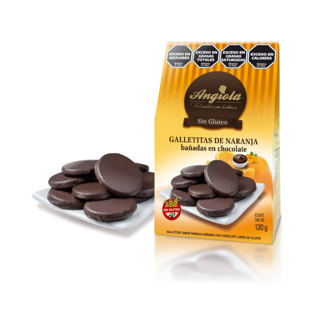 ANGIOLA - Galletitas de naranja con baño de chocolate x 130g
