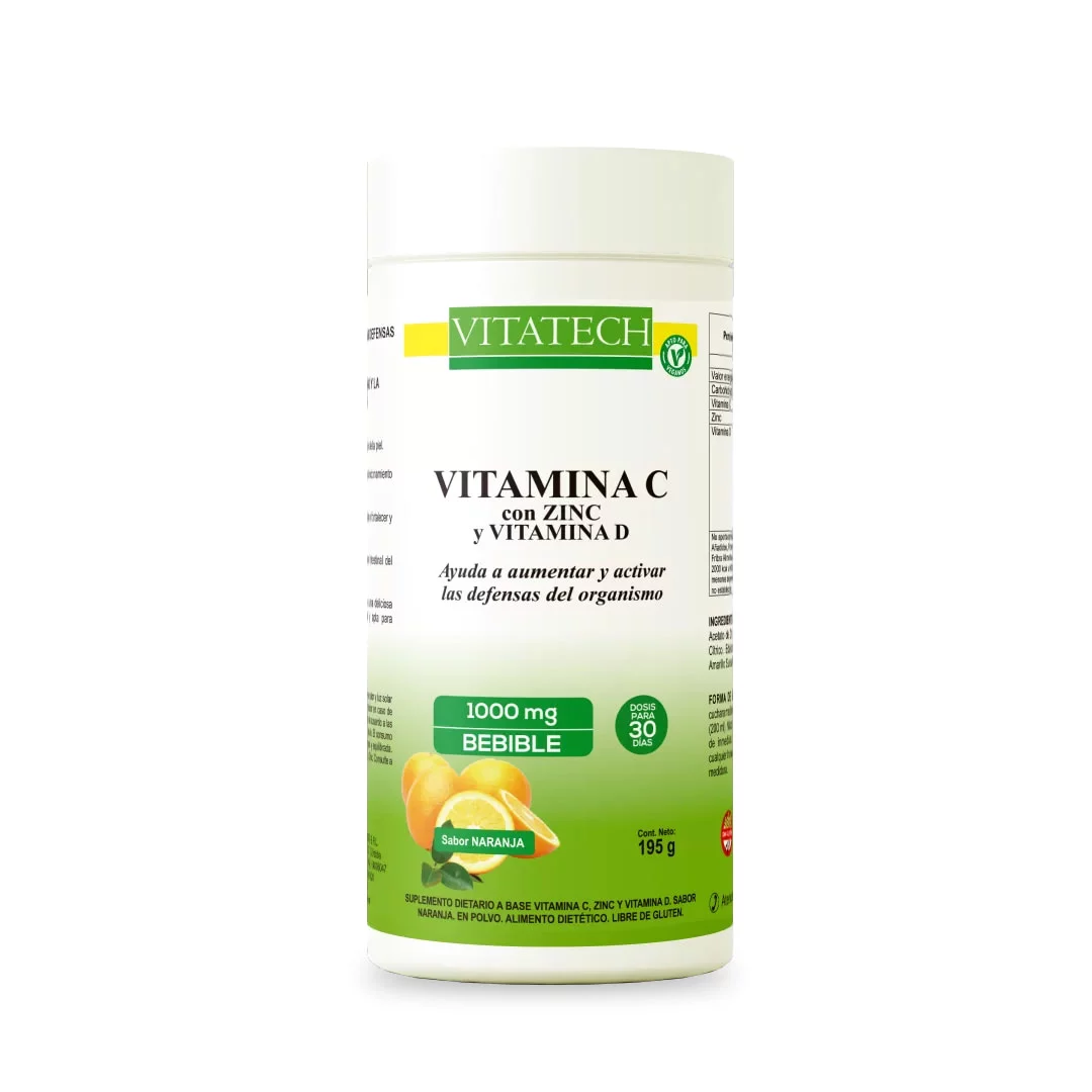 VITATECH - Vitamina C 1000mg + Zinc + Vit D - naranja 195g
