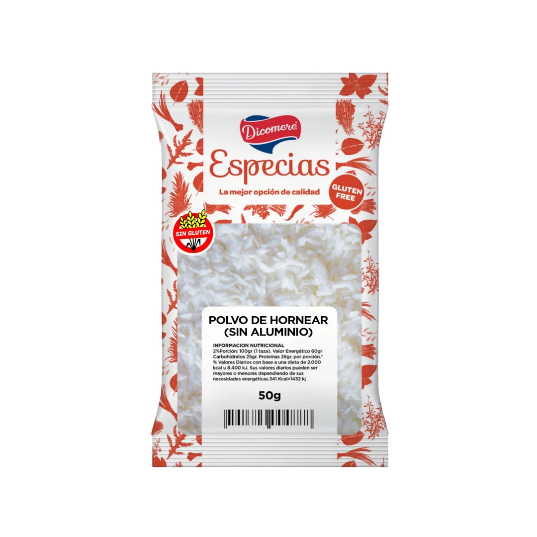 DICOMERE - Polvo de hornear x 50g SIN TACC