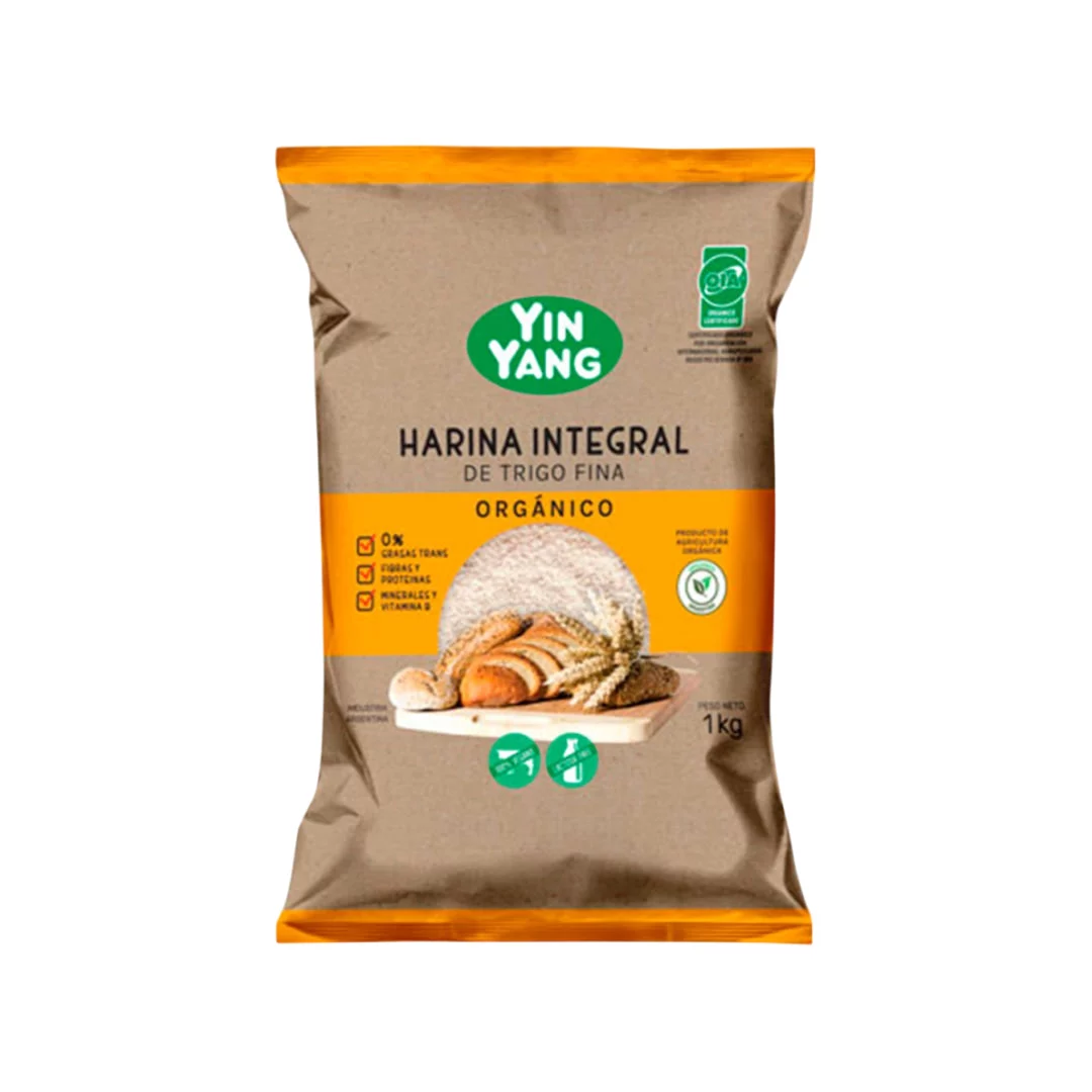 YIN YANG - Harina integral fina organico x 1 Kg