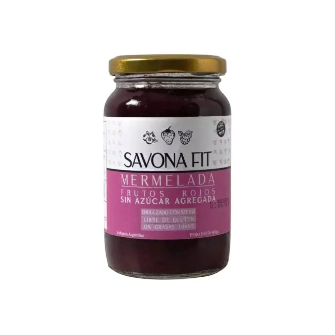 SAVONA FIT - Mermelada de frutos rojos con stevia x 400g SIN AZUCAR