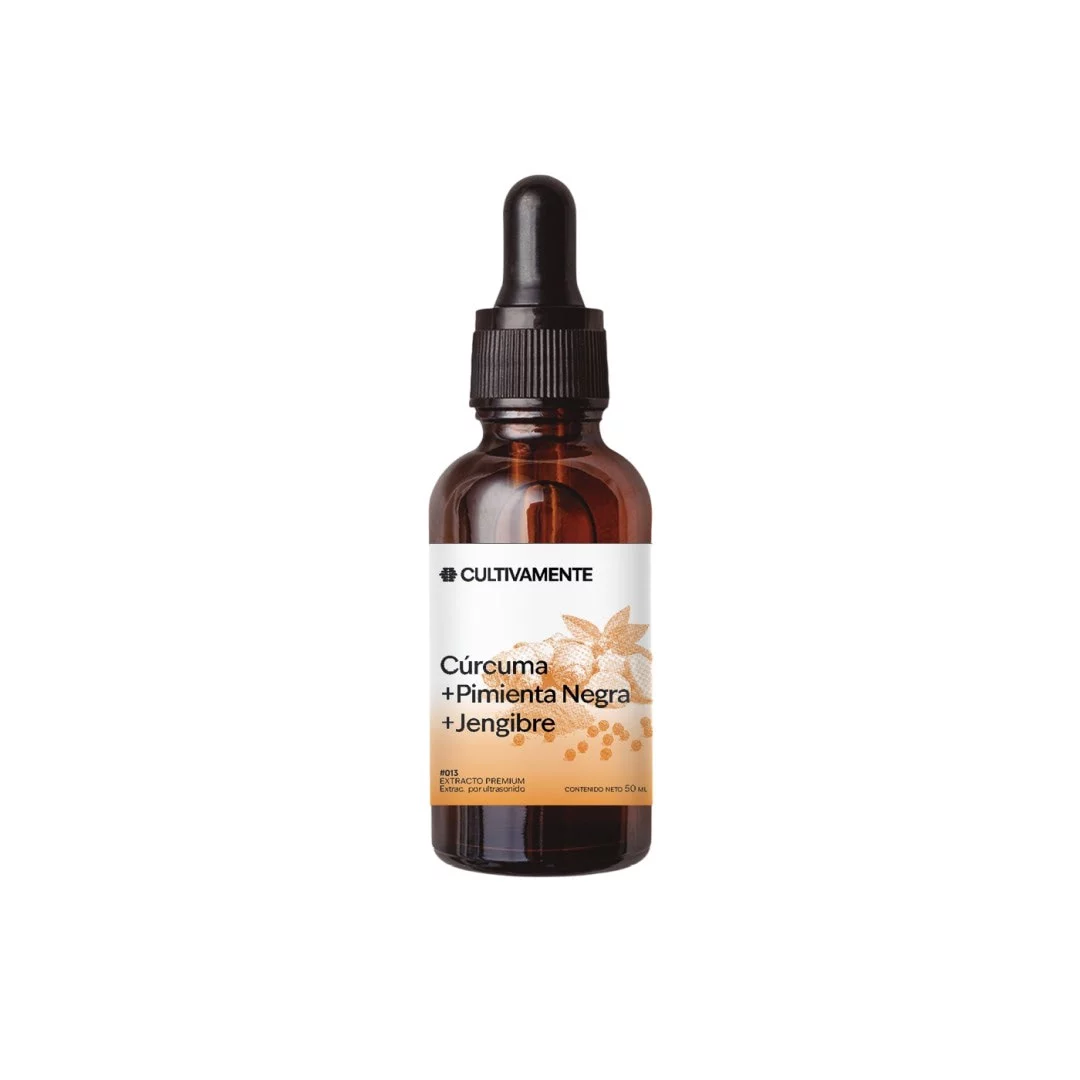 CULTIVAMENTE - Extracto de Curcuma + pimienta negra + jengibre x 50ml