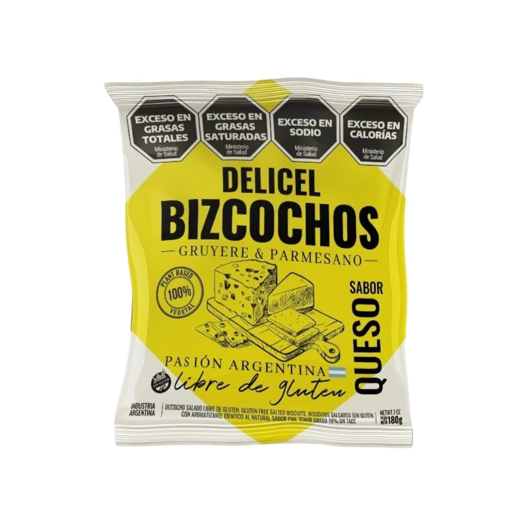 DELICEL - Bizcochos salados y crocantes sabor queso x 180g SIN TACC