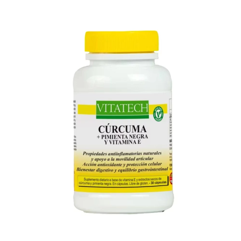 VITATECH - Curcuma + Pimienta negra y Vitamina E x 30 caps