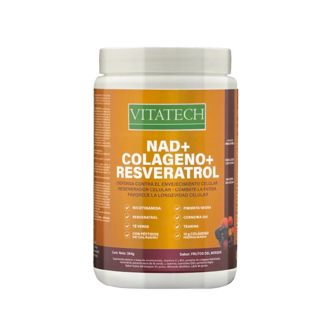 VITATECH - NAD + Colageno + Resveratrol - Frutos del bosque x 384g