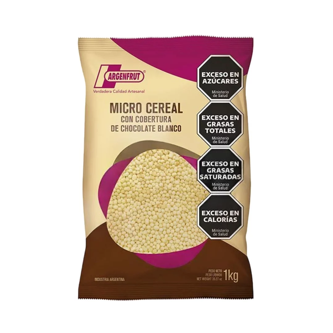 ARGENFRUT - Micro cereal con cobertura de chocolate blanco x 1 Kg