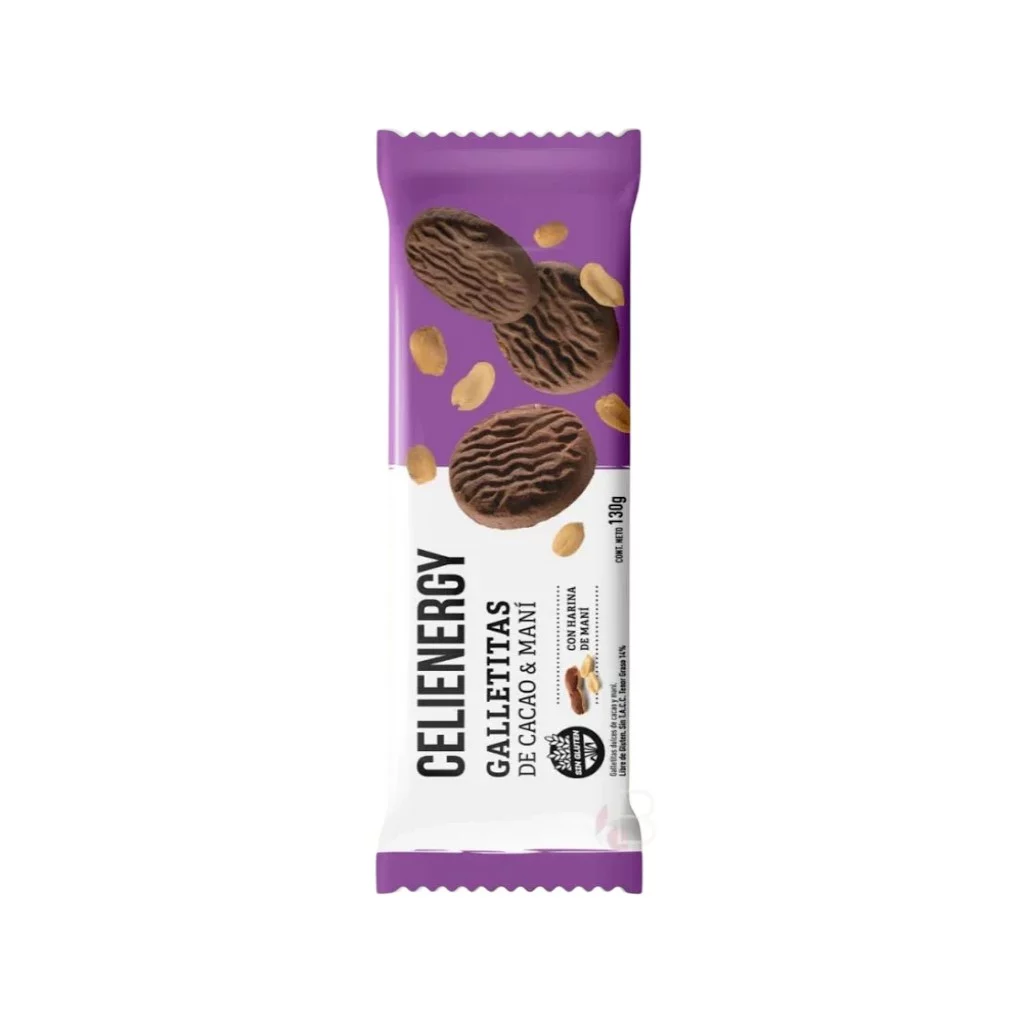 CELIENERGY - Galletitas de cacao amargo y mani x 130g