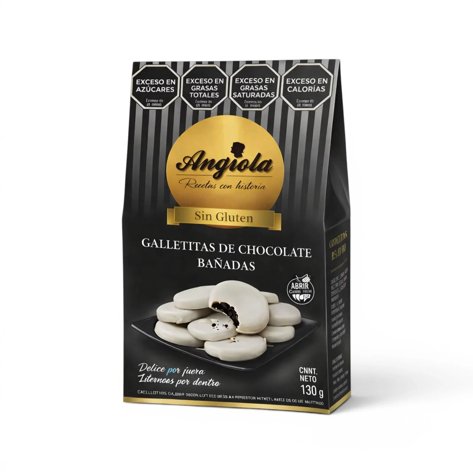 ANGIOLA - Galletitas de chocolate con baño de chocolate blanco x 130g