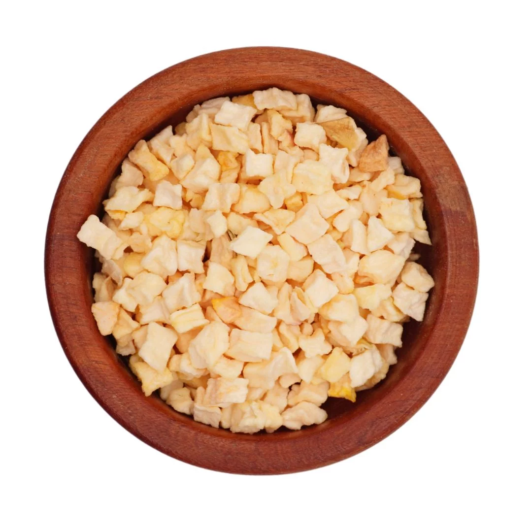 Manzana desecada en cubos